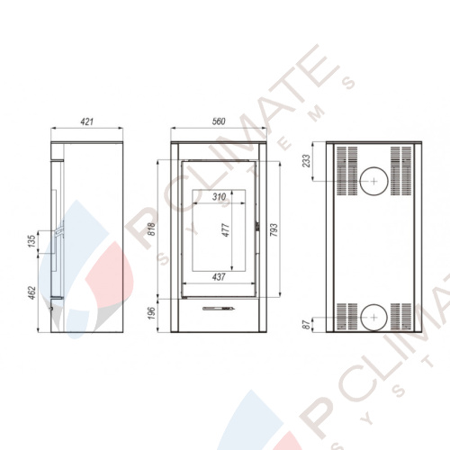 Печь DEFRO HOME ORTI, 9 кВт, белая сталь