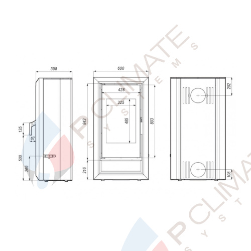 Печь DEFRO HOME IGNIS, 9кВт, золотая сталь