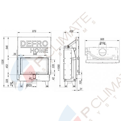 Топка DEFRO HOME IMPULS ME G, 10кВт, 726/419мм, гильотина