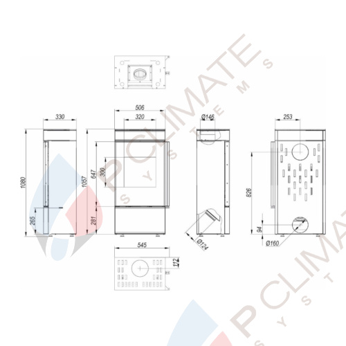 Печь DEFRO HOME CUBE mini, 6,6кВт, черная сталь