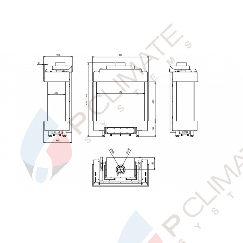 Топка на газу LEO/LP/76/62/G20, магистральный газ