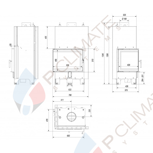 Топка с водяным контуром MBZ/PW/13/L/BS/W