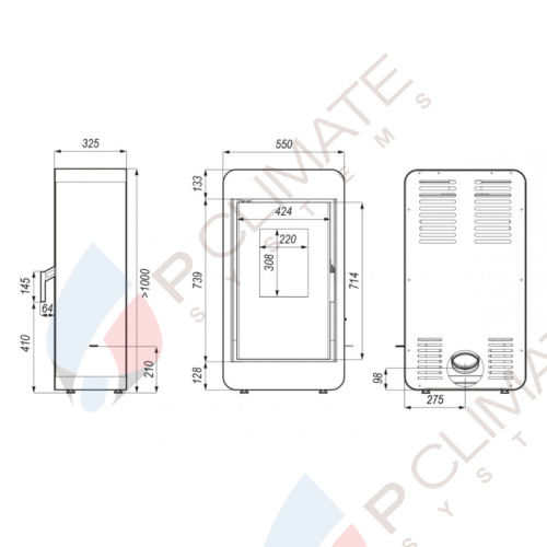 Печь DEFRO HOME PICO, 6,6 кВт, черная сталь